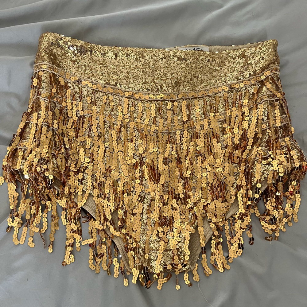Gold Sequin Party Shorts